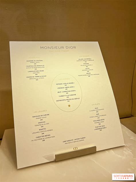 restaurant dior montaigne menu|dior 30 montaigne east west.